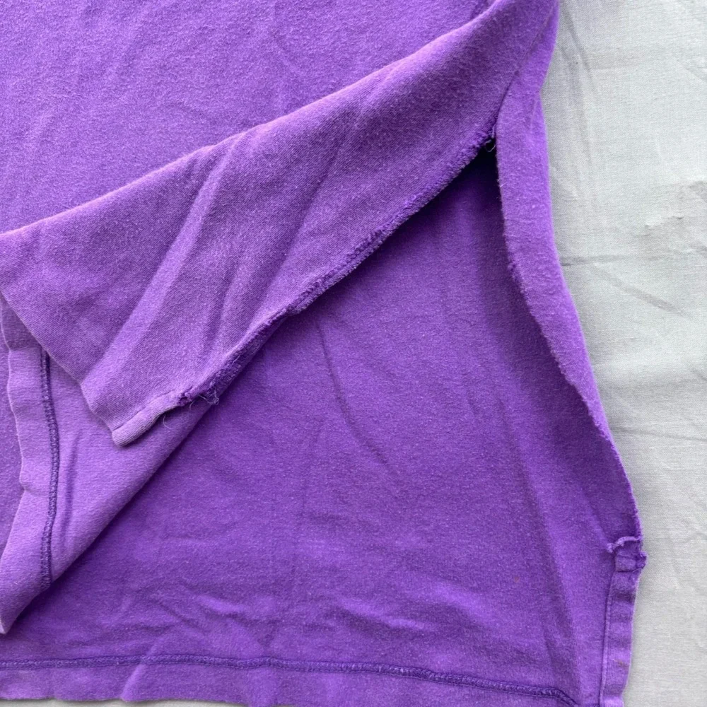 Ralph Lauren Mens Polo Shirt Large Purple Short Sleeve Cotton Pique Distressed